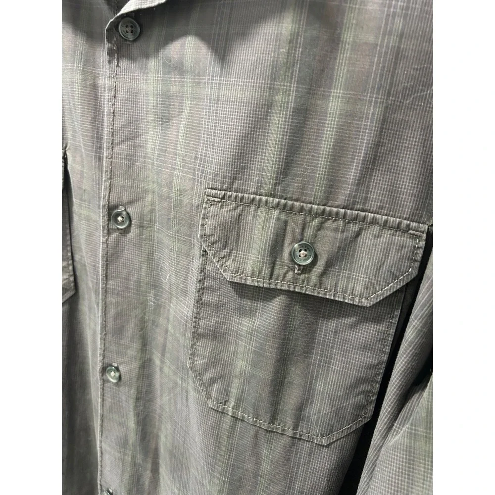 Calvin Klein Mens XL Brown Plaid Button Down Shirt Long Sleeve 100% Cotton